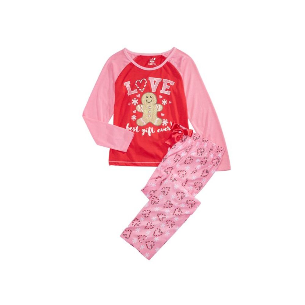 Max & Olivia Big Girls 2-Pc. Love Pajamas Set